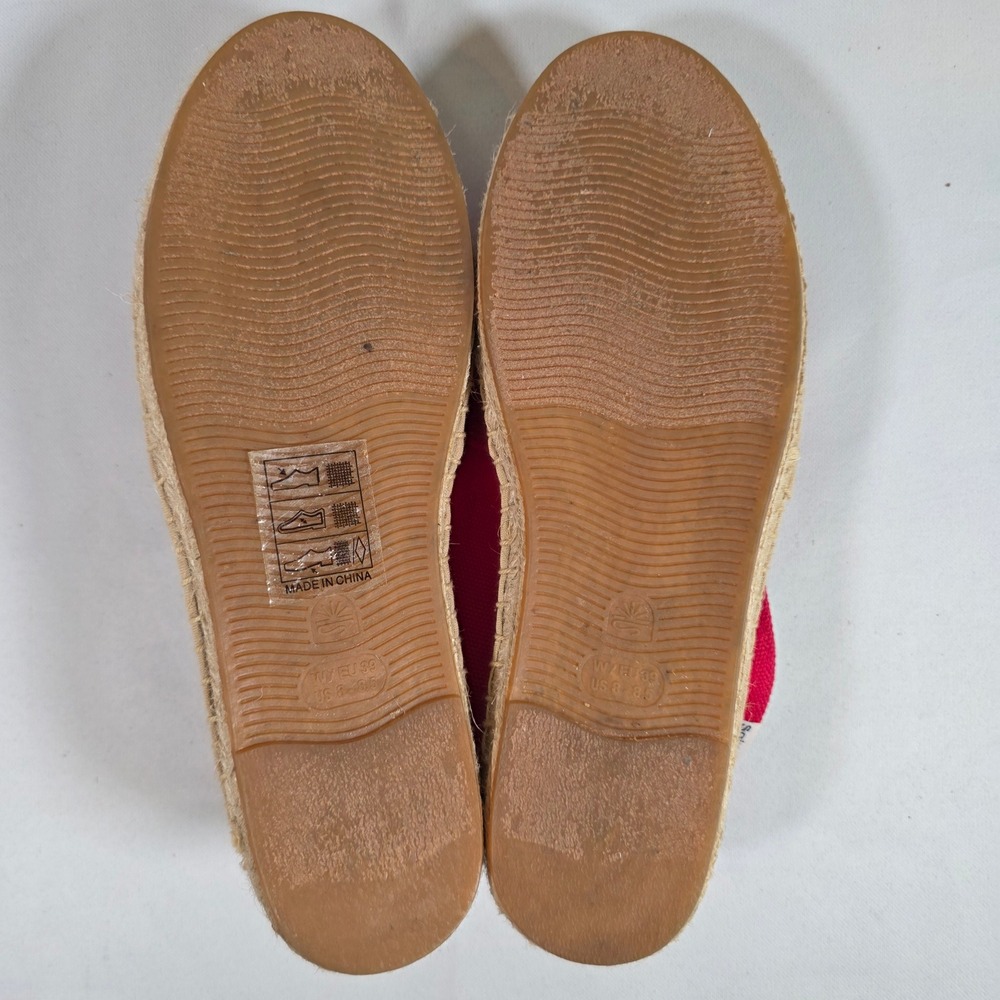 Soludos Dali Espadrille Womens 8.5 EU39 Red Canvas Slip-On Flats Shoes Beach - Picture 6 of 8